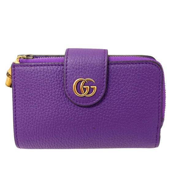 GUCCI double G medium wallet bamboo Purple - Picture 1 of 9